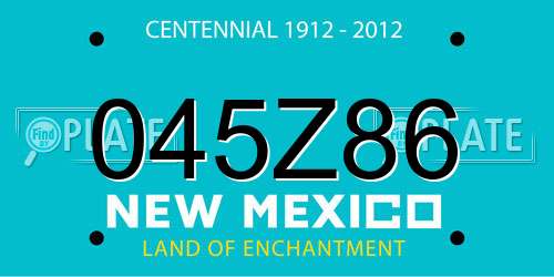 045Z86 New Mexico License Plate