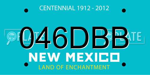 046DBB New Mexico License Plate