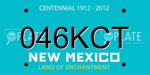 046KCT New Mexico License Plate