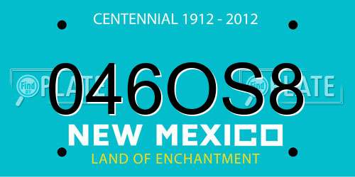 046OS8 New Mexico License Plate