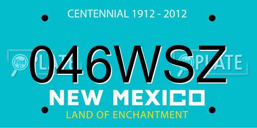 046WSZ New Mexico License Plate