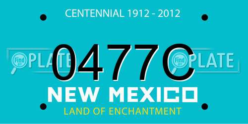 0477C New Mexico License Plate