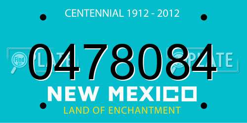 0478084 New Mexico License Plate