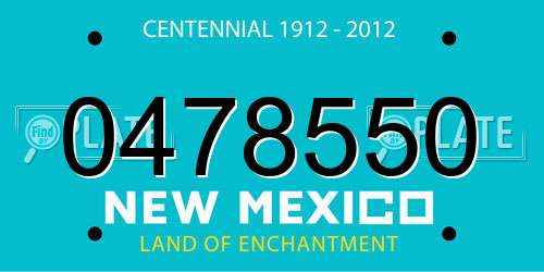0478550 New Mexico License Plate