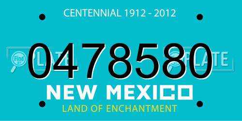 0478580 New Mexico License Plate