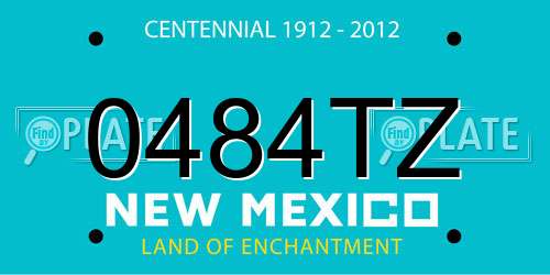 0484TZ New Mexico License Plate