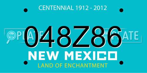 048Z86 New Mexico License Plate