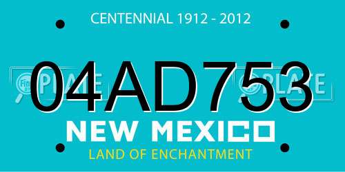 04AD753 New Mexico License Plate