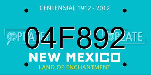 04F892 New Mexico License Plate