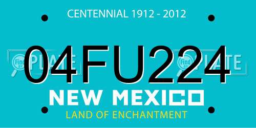 04FU224 New Mexico License Plate