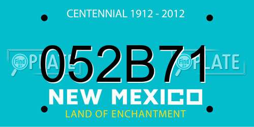 052B71 New Mexico License Plate