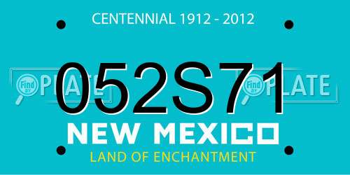 052S71 New Mexico License Plate
