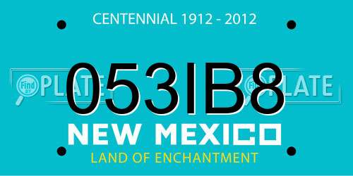 053IB8 New Mexico License Plate