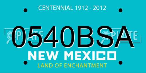 0540BSA New Mexico License Plate