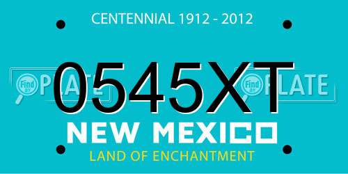 0545XT New Mexico License Plate