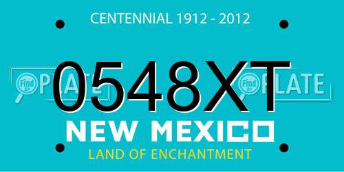 0548XT New Mexico License Plate