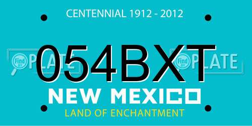 054BXT New Mexico License Plate