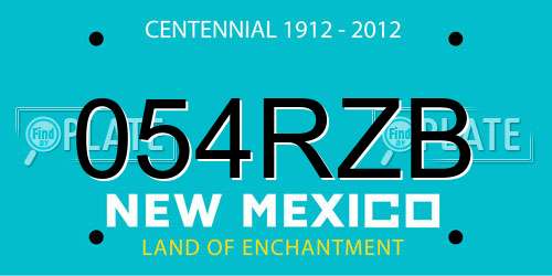 054RZB New Mexico License Plate