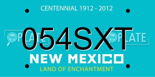 054SXT New Mexico License Plate