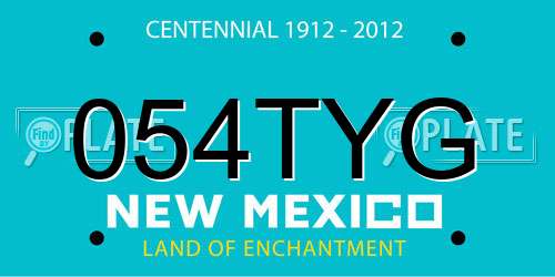 054TYG New Mexico License Plate