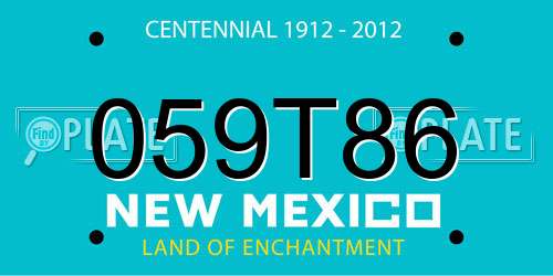 059T86 New Mexico License Plate