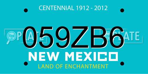 059ZB6 New Mexico License Plate