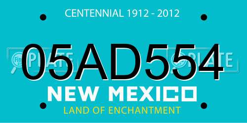 05AD554 New Mexico License Plate