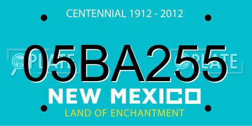 05BA255 New Mexico License Plate