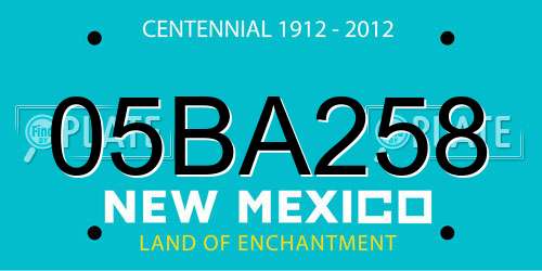05BA258 New Mexico License Plate