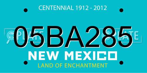 05BA285 New Mexico License Plate