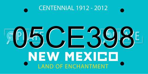 05CE398 New Mexico License Plate
