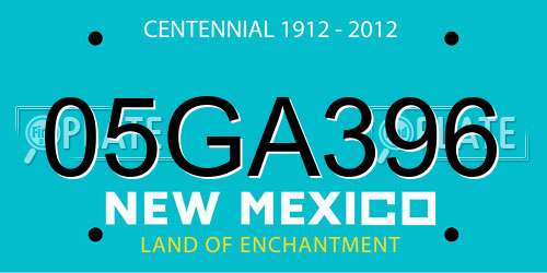05GA396 New Mexico License Plate