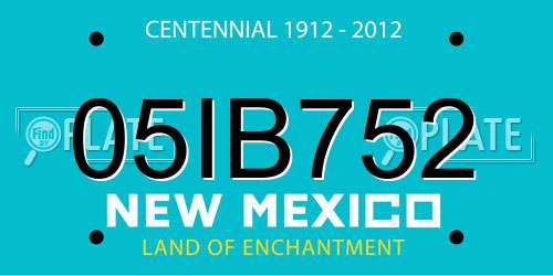 05IB752 New Mexico License Plate