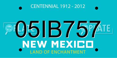 05IB757 New Mexico License Plate