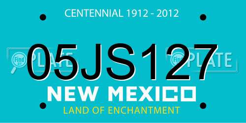 05JS127 New Mexico License Plate