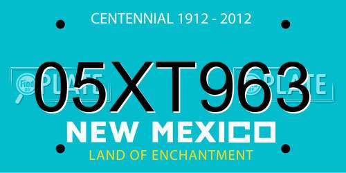 05XT963 New Mexico License Plate