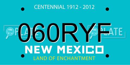 060RYF New Mexico License Plate