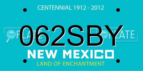 062SBY New Mexico License Plate