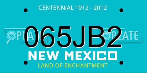 065JB2 New Mexico License Plate