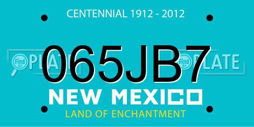 065JB7 New Mexico License Plate