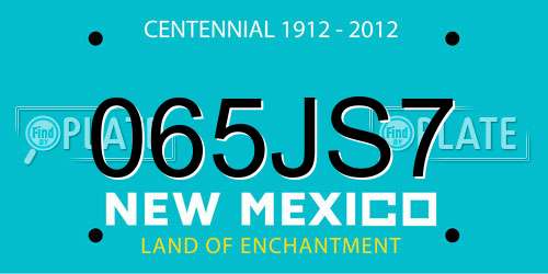 065JS7 New Mexico License Plate