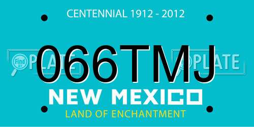 066TMJ New Mexico License Plate