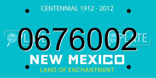 0676002 New Mexico License Plate
