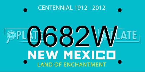 0682W New Mexico License Plate