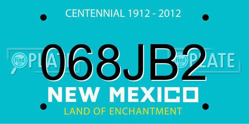 068JB2 New Mexico License Plate