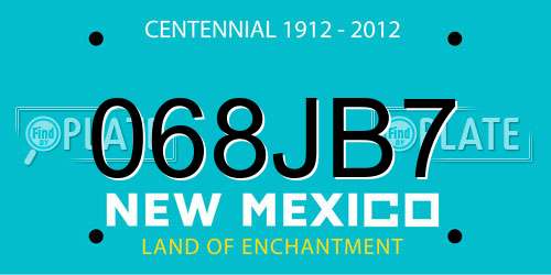 068JB7 New Mexico License Plate