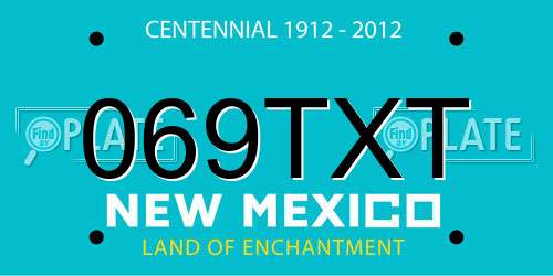 069TXT New Mexico License Plate