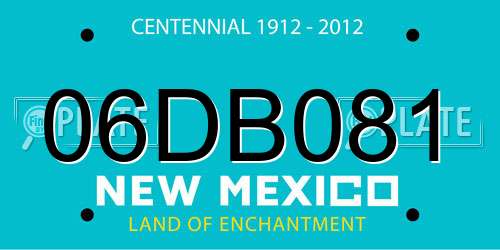 06DB081 New Mexico License Plate