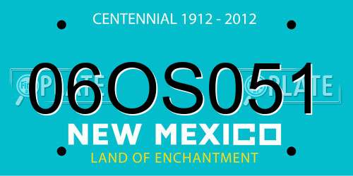 06OS051 New Mexico License Plate