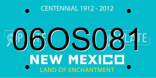 06OS081 New Mexico License Plate